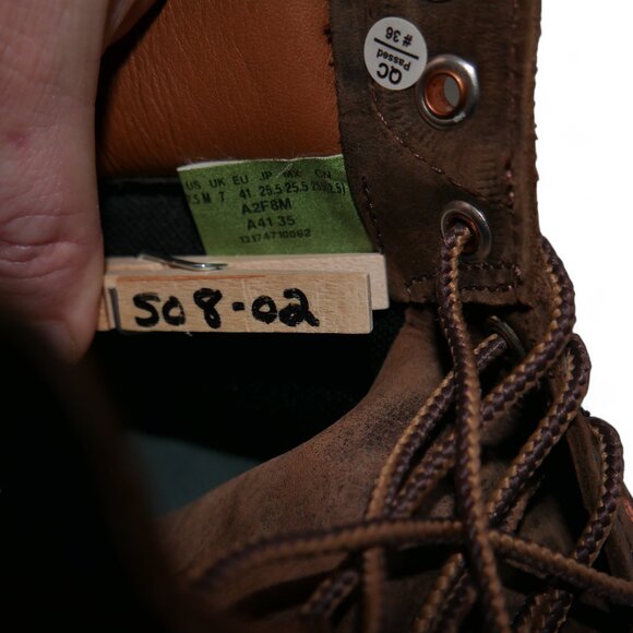 Timberland Mens 6" Nubuck Boots Size 7.5 Distressed Brown Leather Bronze Eyelets - Picture 11 of 11